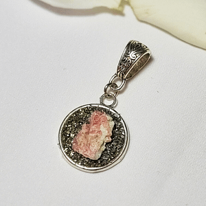 Dije Cazuela Turmalina Rosa y Pirita